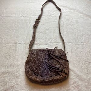 Camila Alcestis MUXO Leather Fringe Front Boho Saddle Bag Style Purse